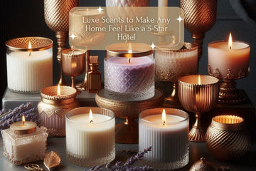 Collection of luxury scented candles in stylish holders