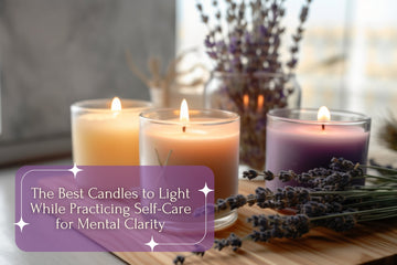 Hand-poured eco-friendly scented candles in a serene self-care setup.