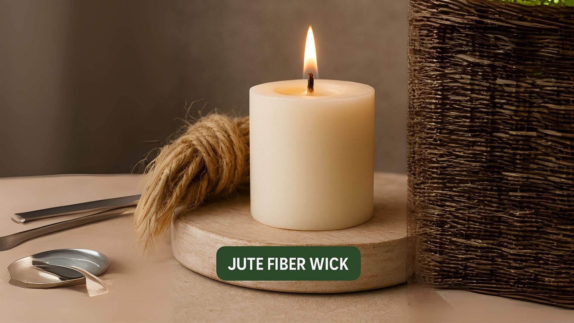 jute fiber wick candle 