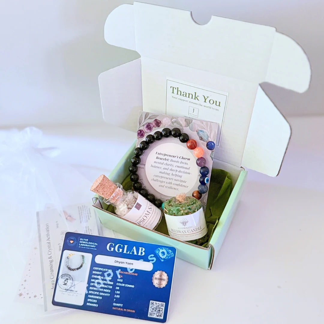 Certified Entrepreneur’s Charm Bracelet 7 chakra with Aura Cleansing kit