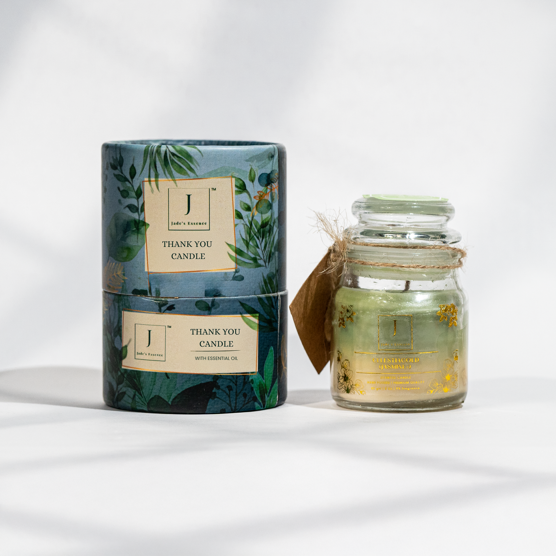 ecofriendly GIFTING Thank You Candle with packaging on a white background