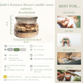 Eco friendly candle  ScotGlow candle with product details and usage suggestions on a white background