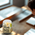 eco friendly Candle with 'Self love is your super power' text on a table by a window