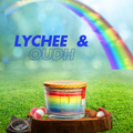 Gay and LGBTQ friendly Ecofriendly  pride candle Lychee and Oudh fragranced from jade's essence  oudh scented candle with jute fiber wick 
