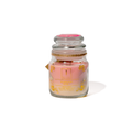 ecofriendly GIFTING  Pink candle in a glass jar with a label on a white background