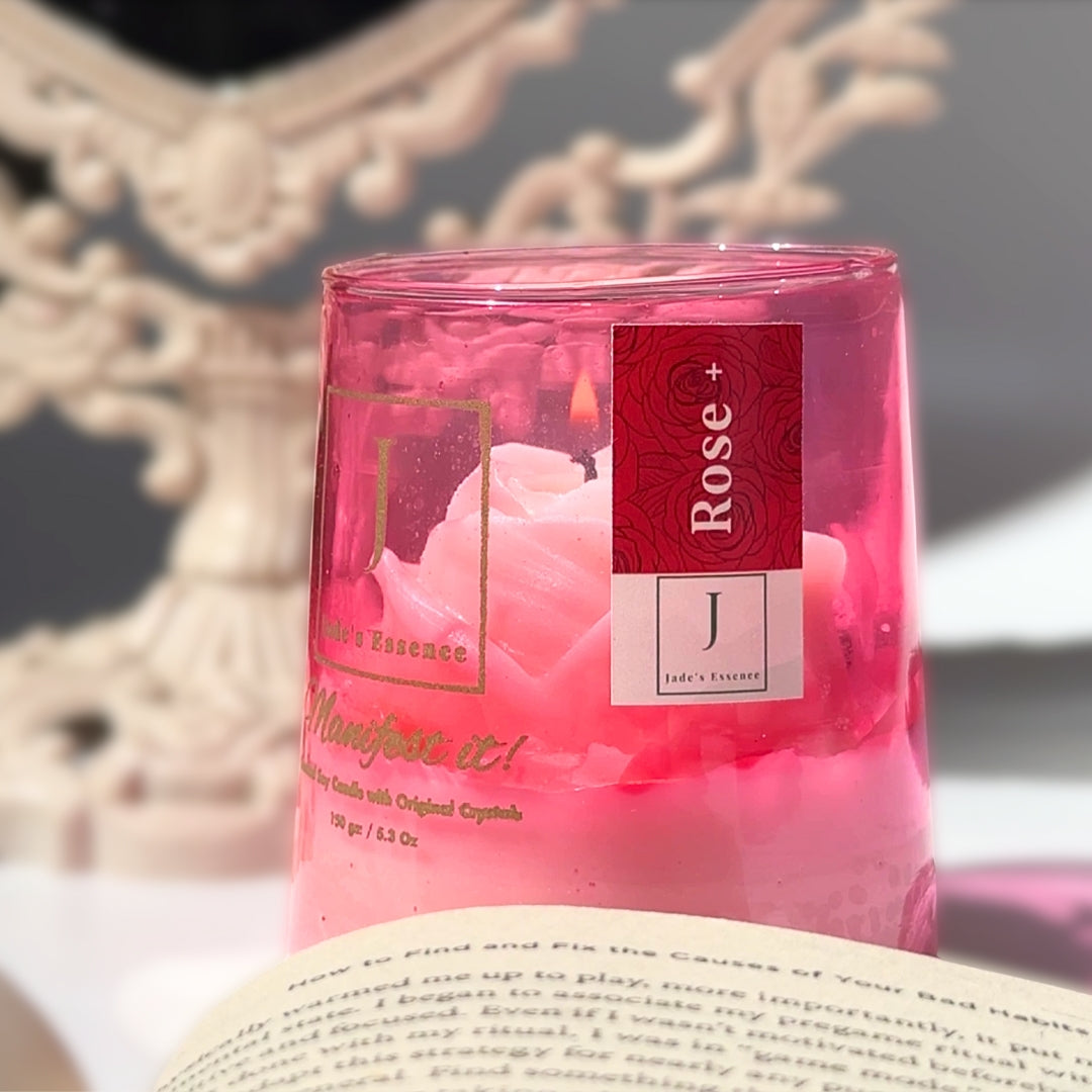 crystal infused eco friendly candle