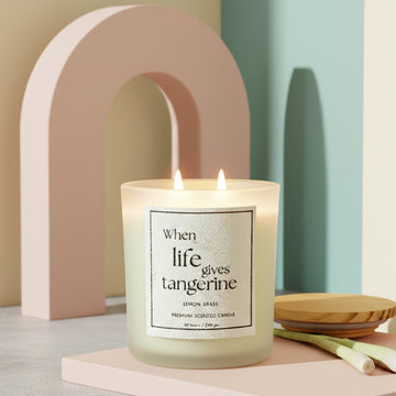 Frosted Glass Candle – Tangerine