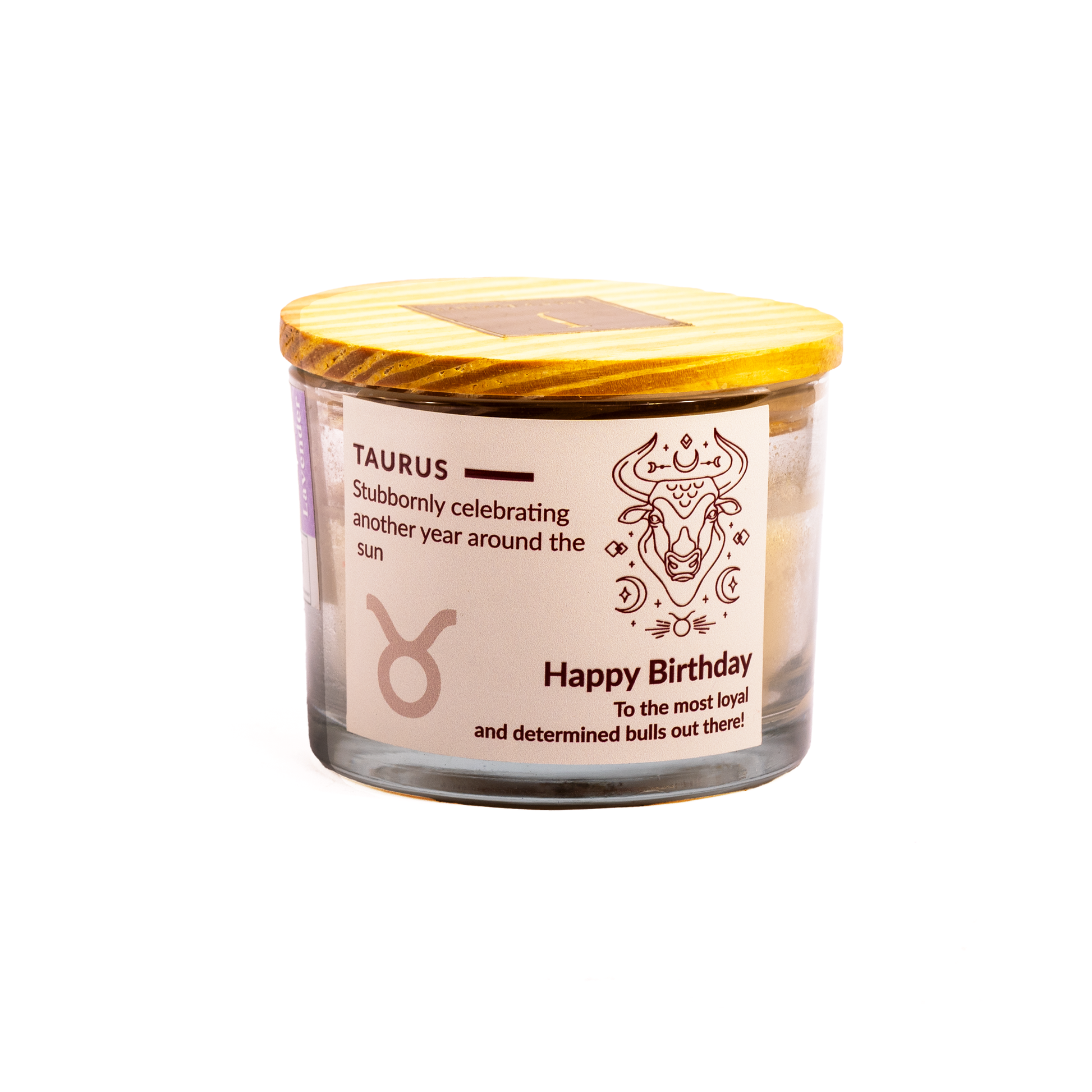 Taurus zodiac candle with a soothing and earthy aroma, ideal for Taurus' love of comfort and stability. Happy Birthday Taurus