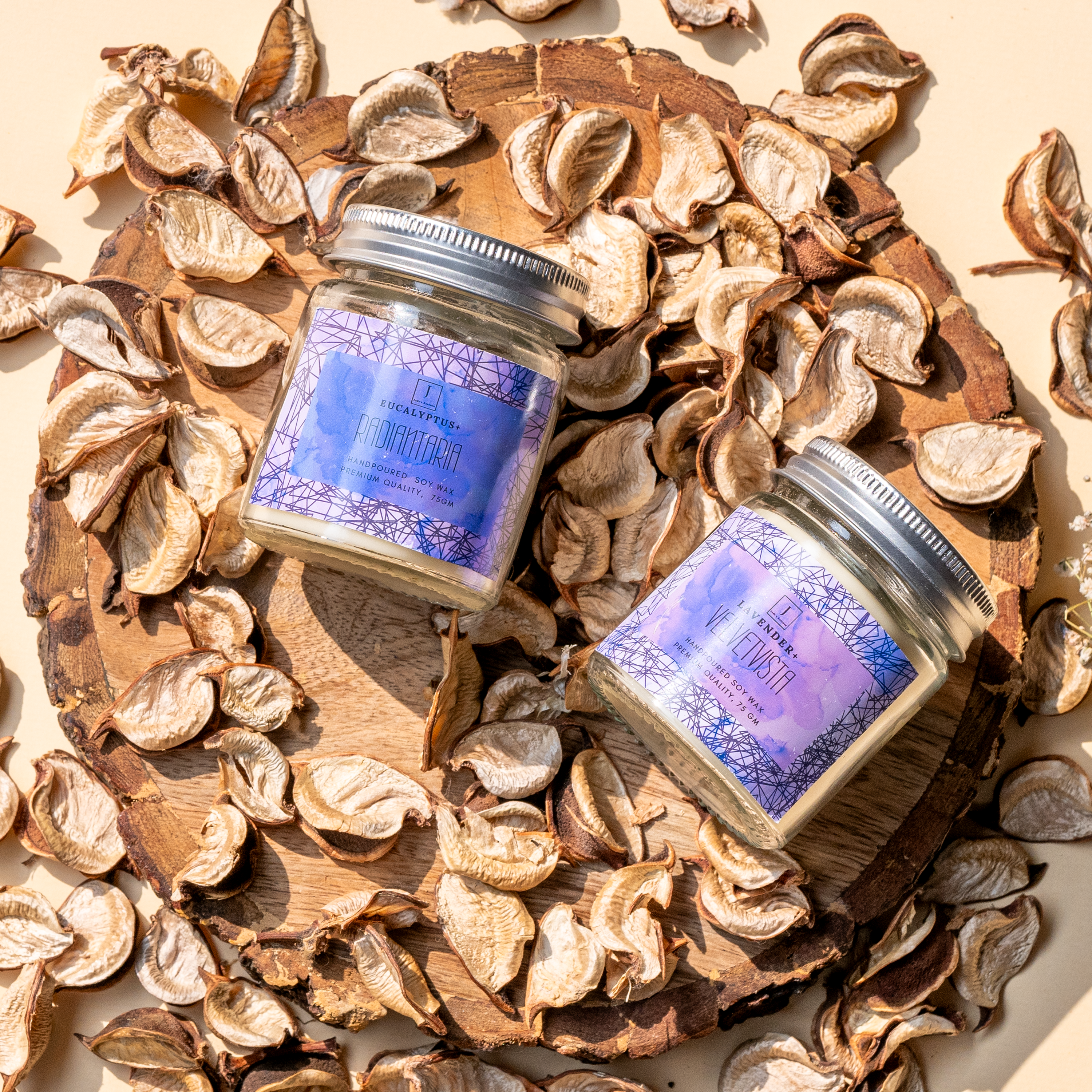 Jade's Essence Best seller Eco-friendly scented Candle, pair of two of fragrance Eucalyptus and Lavender