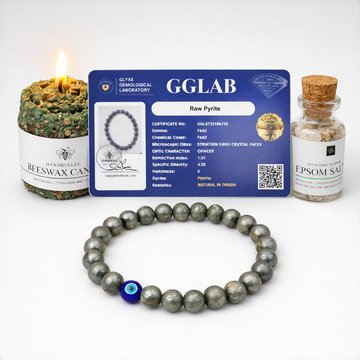Certified Wealth Creation Bracelet Pyrite with Aura Cleansing kit