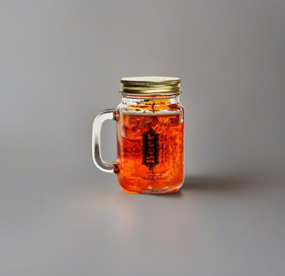 small jar beer candle jade's essence