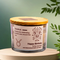 Taurus zodiac candle with a soothing and earthy aroma, ideal for Taurus' love of comfort and stability. Happy Birthday Taurus