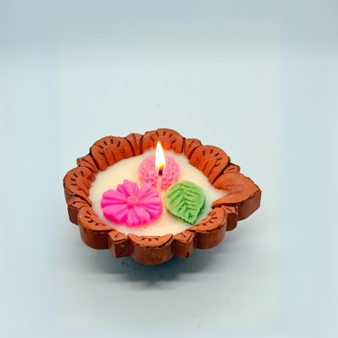 Terra cotta Diwali candle