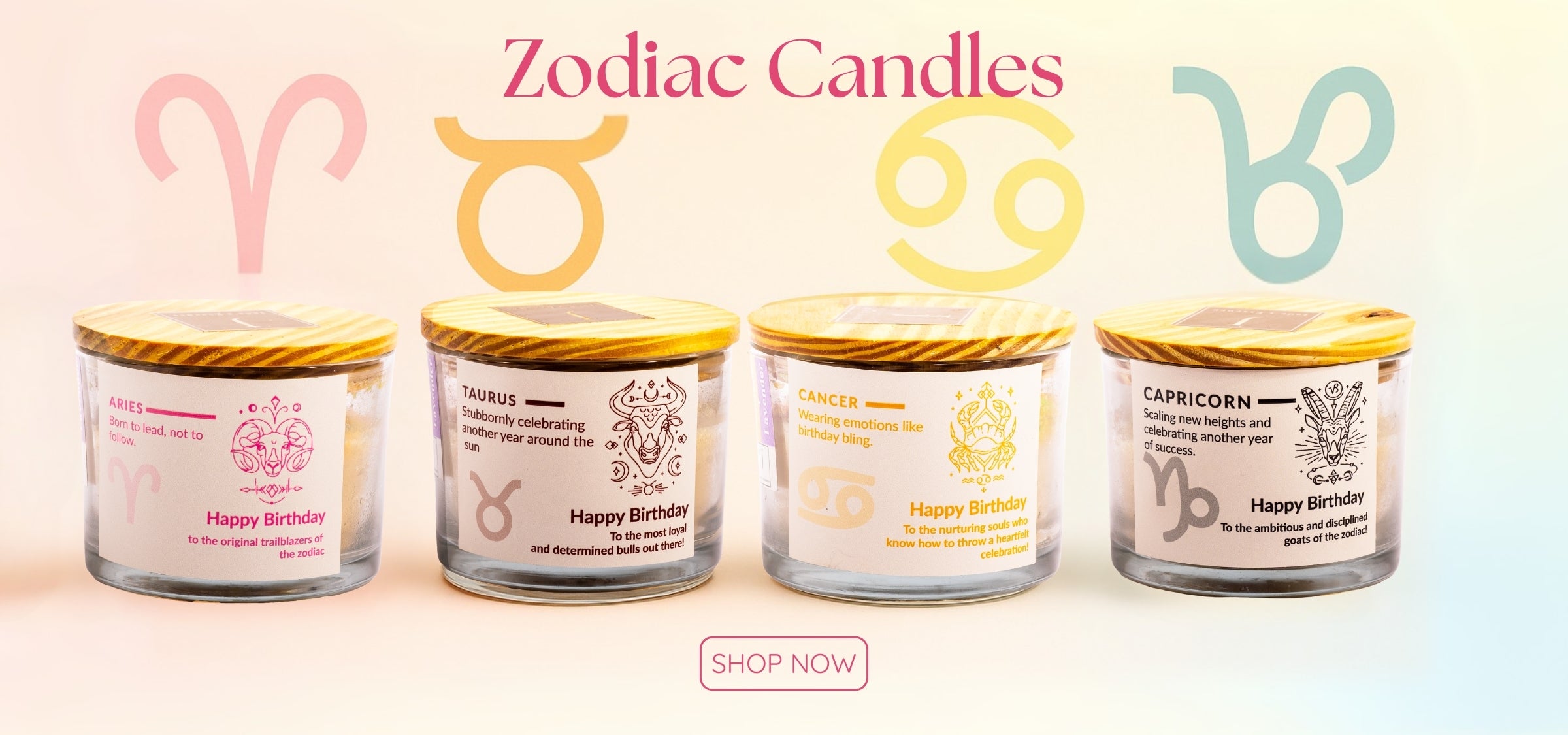 Zodiac candles with labels for different horoscope signs on a light background.slider_item_TPewXt