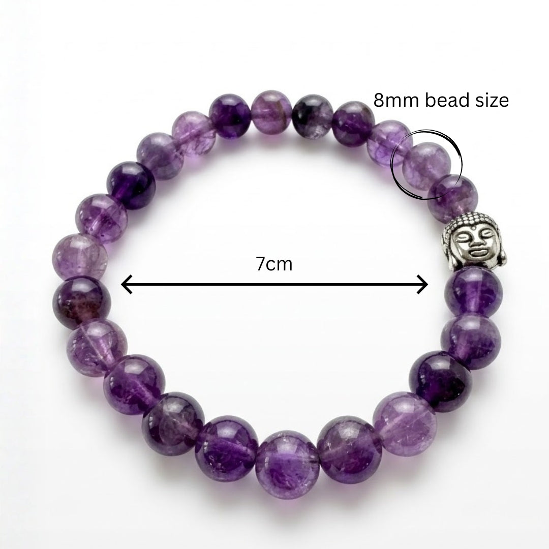 Certified Amethyst Bracelet for Serenity (Stress, Anxiety Relief)