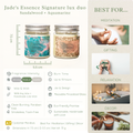 Two ecofriendly candles for eco-conscious people in jars with product details and usage suggestions on a white background