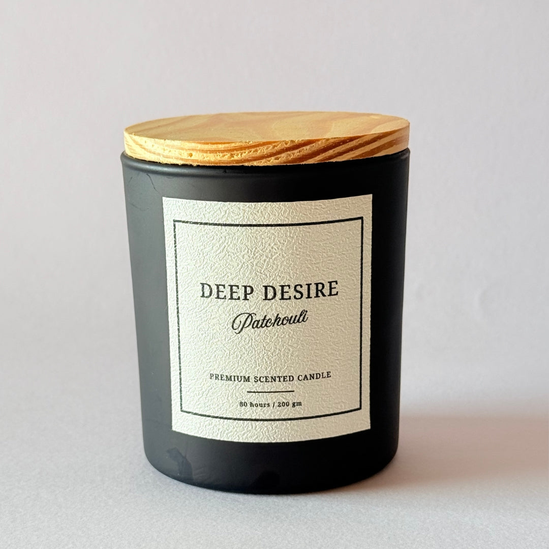 Black Matte Patchouli Candle - Double wick
