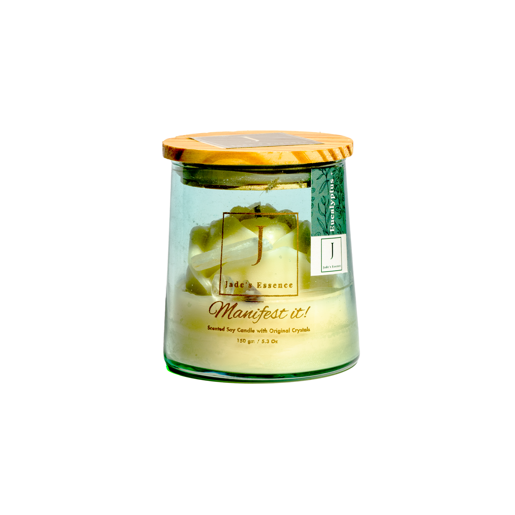 manifestation candle crystal infused scented candles , eco friendly with jute fiber wick