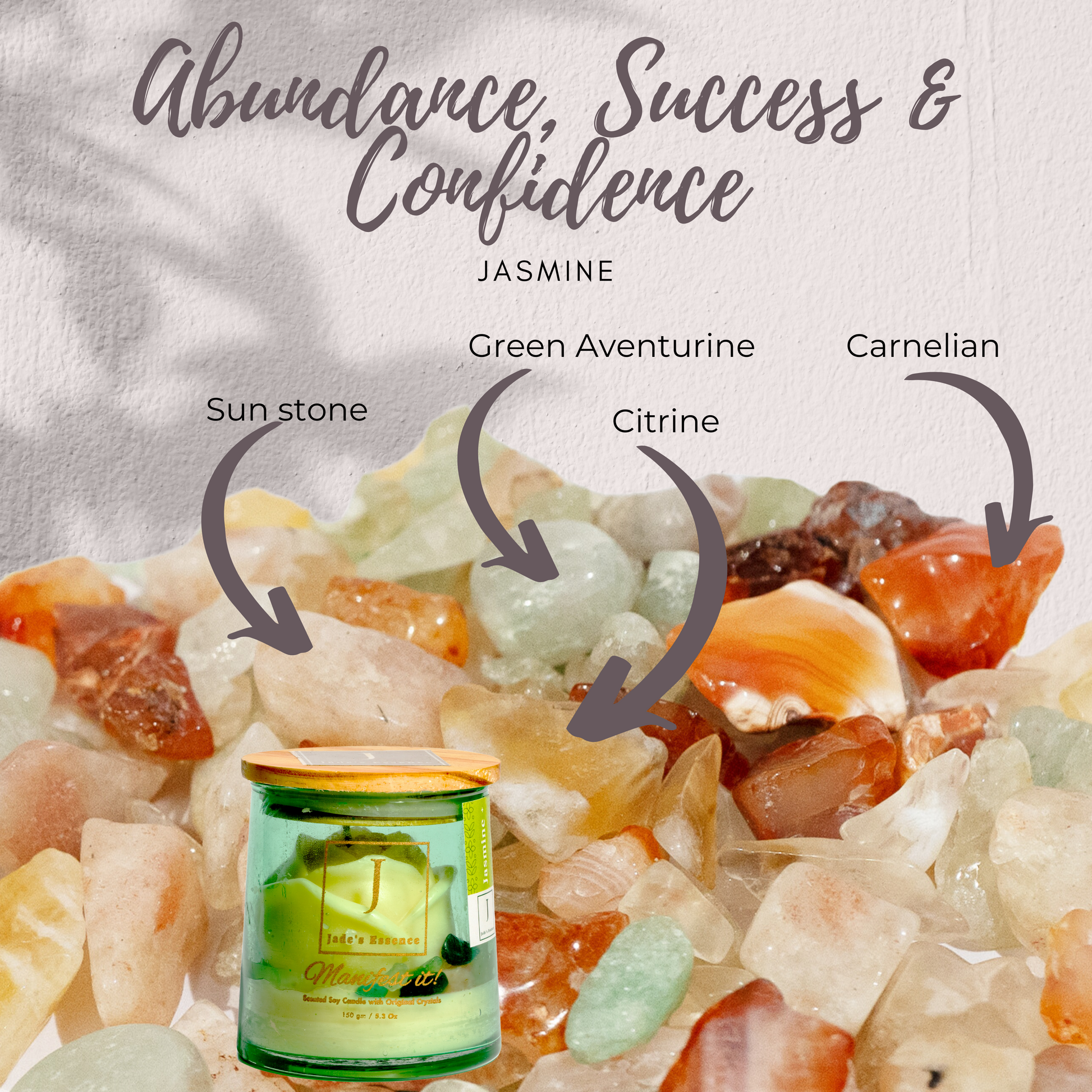 manifestation candle crystal infused scented candles 