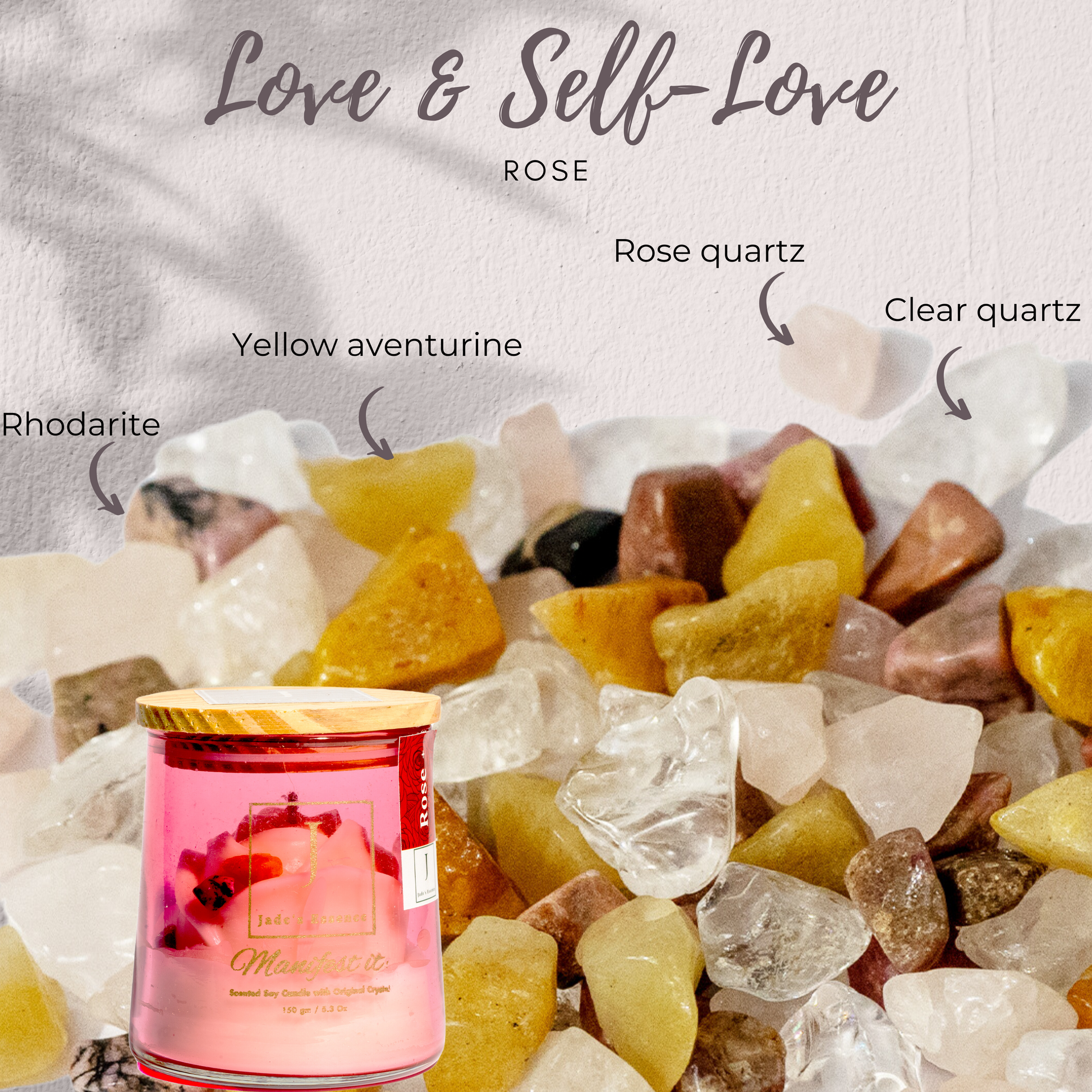 manifestation candle crystal infused scented candles 