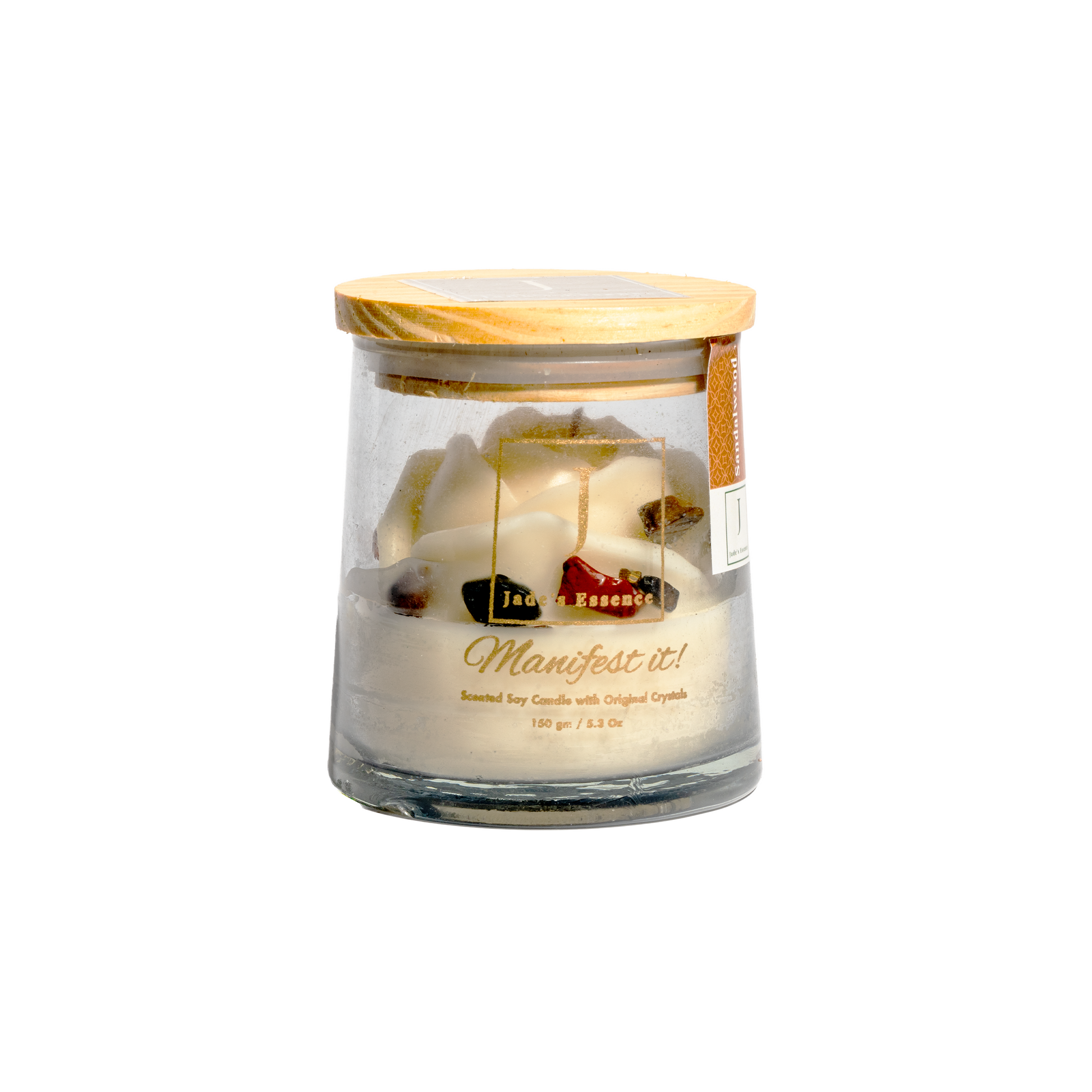 manifestation candle crystal infused scented candles , eco friendly with jute fiber wick