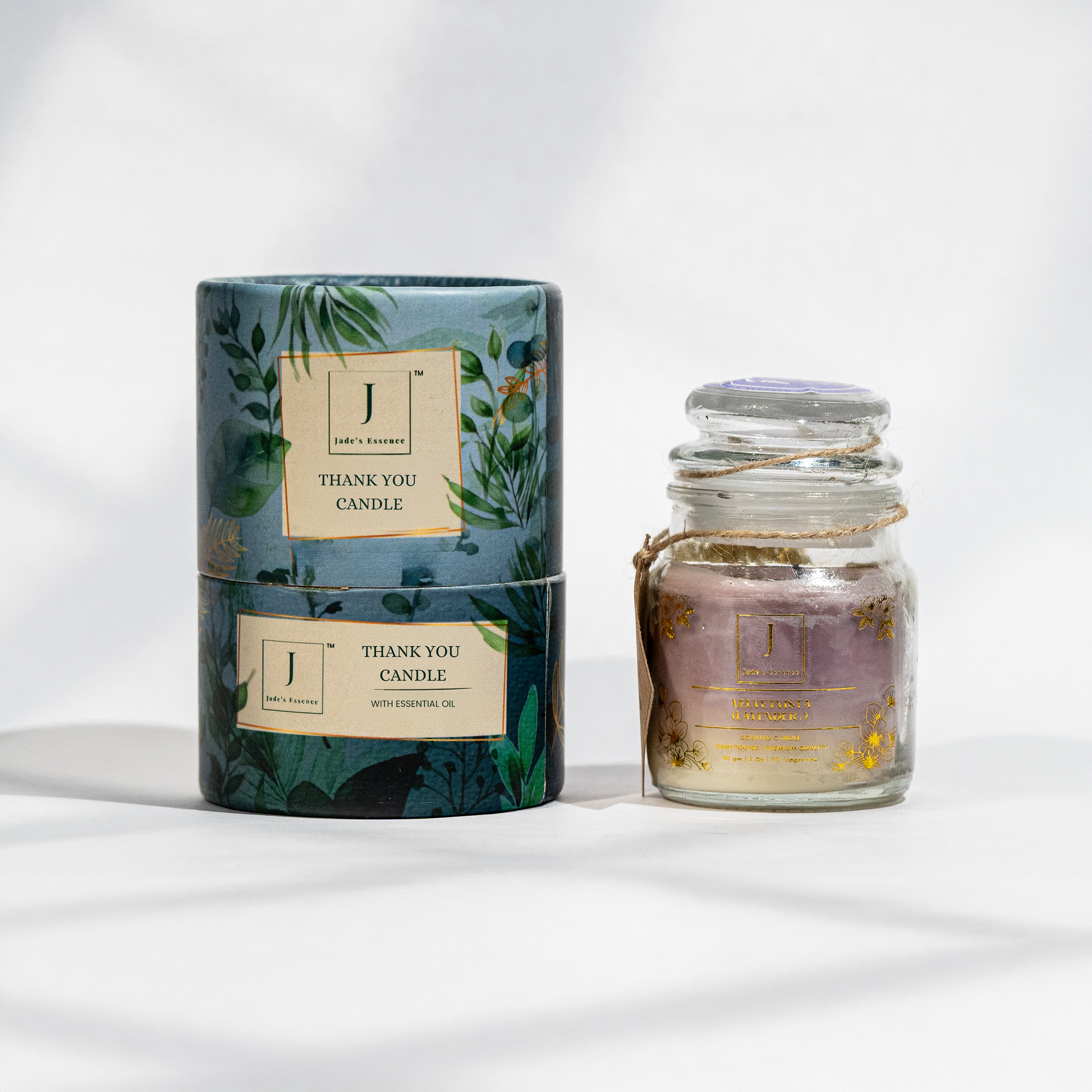 ecofriendly Candle with packaging on a white background