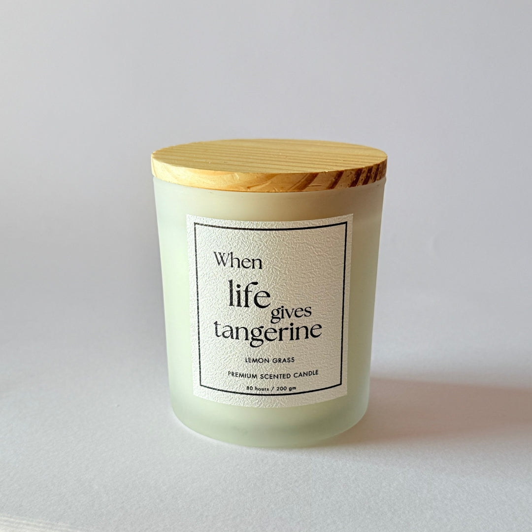 Frosted Glass Candle – Tangerine