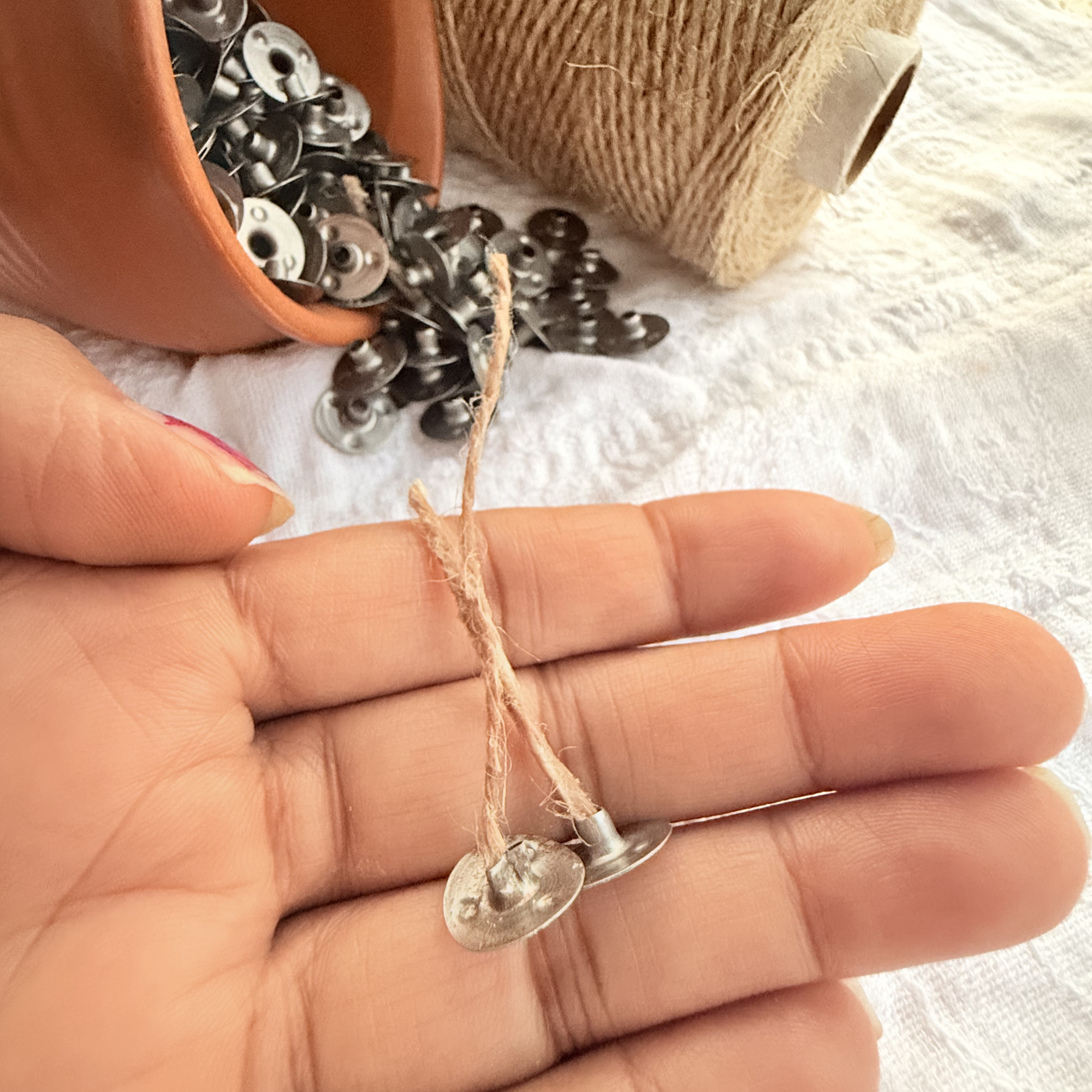 Handmade natural fiber jute wick for candle
