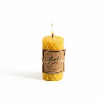 Beeswax Hand Rolled Candle – Honey & Lemon Fragrance