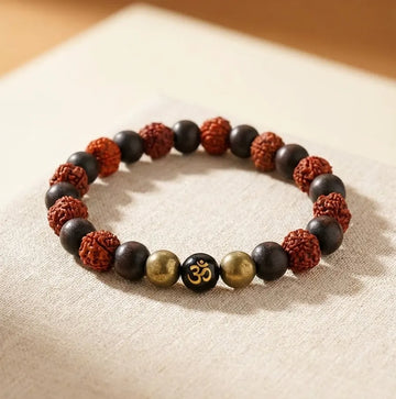 Certified Student Success Bracelet (Lava, Rudraksha & Pyrite)
