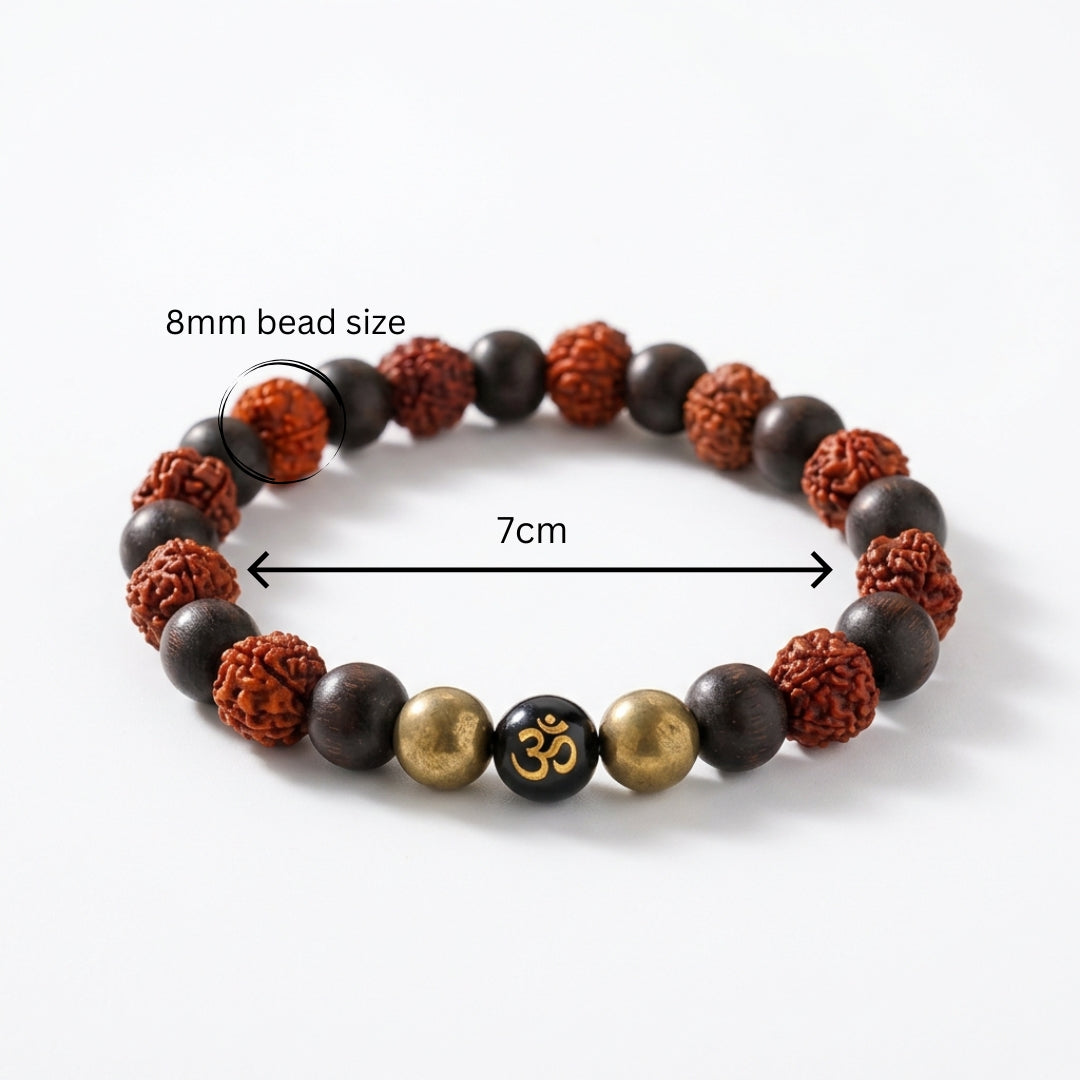 Certified Student Success Bracelet (Lava, Rudraksha & Pyrite)