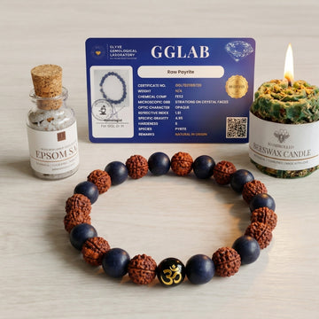 Certified Student Success Bracelet (Lava, Rudraksha & Pyrite) Aura cleansing kit