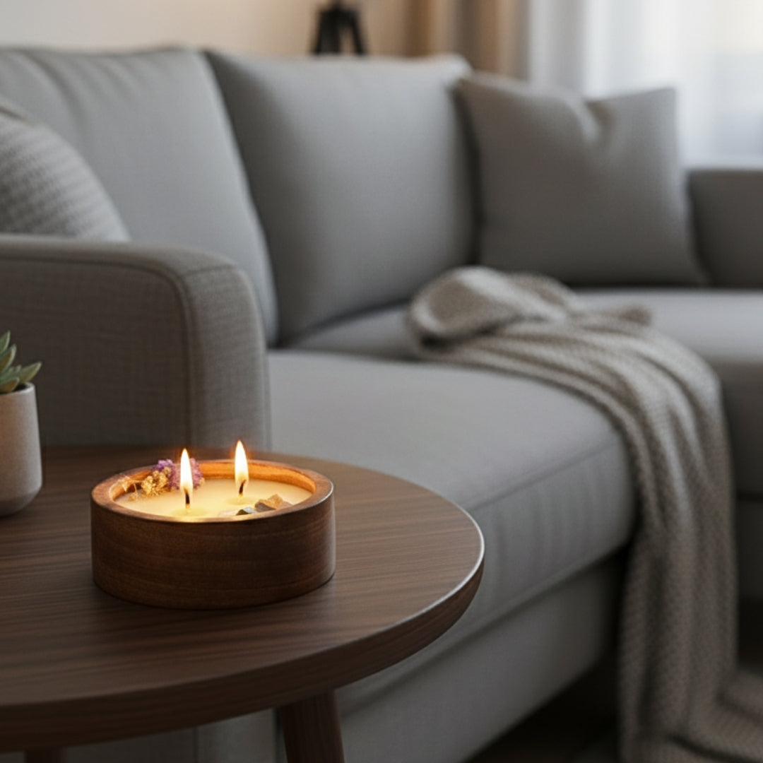Wooden Round Candle - Eco friendly