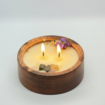 Wooden Round Candle - Eco friendly
